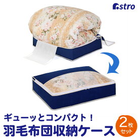 布団収納 布団収納袋 収納バッグ 収納袋 収納ケース 収納ボックス ネイビー 2枚組 羽毛布団 シングル 透明窓 毛布 タオルケット 圧縮袋 ホコリよけ 汚れ防止 積み重ね 縦置き 横置き クローゼット 押入れ ベッド下 アストロ 131-37