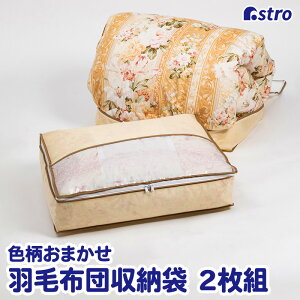【最大20%OFFクーポン】布団収納 布団収納袋 収納袋 収納ケース 収納ボックス 2個組 色柄おまかせ アソート 羽毛布団 シングル 圧縮袋 寝具 毛布 タオルケット 衣類 透明窓 積み重ね 縦置き 横