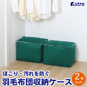 【最大20%OFFクーポン】【期間限定特価】羽毛布団 収納ケース 羽毛布団収納 収納袋 グリーン 2枚組 シングルサイズ用 保管袋 不織布 通気性良好 ほこり除け 積み重ね 布団収納 寝具 衣類 収納