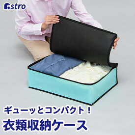 衣類収納袋 除湿 消臭 不織布 シリカゲル 収納ケース 衣類用 ウォーターブルー×ブラック 吸湿 洋服 衣替え 整理 保管 アストロ 618-82