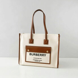 【4/25限定！2人に1人が当選★エントリーで最大100％ポイントバック】バーバリー BURBERRY トートバッグ バッグ ショルダーハンドル ハンドバッグ A4収納可 キャンバス レザー ブランド ナチュラル NATURAL/TAN A1395 8044138 LL6 LL SM POCKET DTL TOTE LL6 レディース