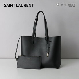 【6/5限定！2人に1人が当選★エントリーで最大100％ポイントバック】サンローラン SAINT LAURENT トートバッグ レディース A4対応 ポーチ ロゴチャーム付き ブラック 600281 CSV0J 1000