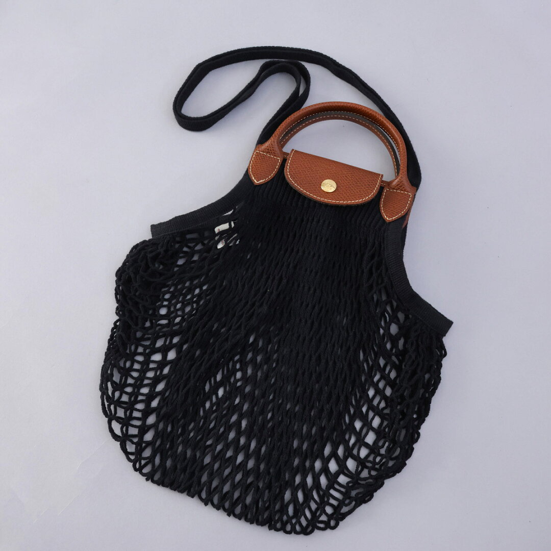 ロンシャン LONGCHAMP ハンドバッグ Lサイズ バッグ ショルダーバッグ ネットバッグ メッシュバッグ プリアージュ フィレ ブラック エクリュ ロンシャンバッグ LE PLIAGE FILET 10121 HVH レディース【RSL】 - メイン画像 4