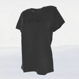 アーペーセー A.P.C. レディースTシャツ クルーネック トップス 半袖 ロゴ シンプル カジュアル レディース ブラック LZZ BLACK F26944 COBQX
