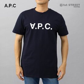 アーペーセー A.P.C. メンズTシャツ クルーネック トップス 半袖 ロゴ シンプル カジュアル メンズ ネイビー IAK DARK NAVY H26943 COBQX