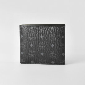 エムシーエム MCM 2つ折り財布 ヴィセトス ミニ財布 メンズ レディース ブラック コンパクト MXSAAVI01 VISETOS ORIGINAL FLAP WALLET /TWO-FOLD SMALL BK001 BLACK