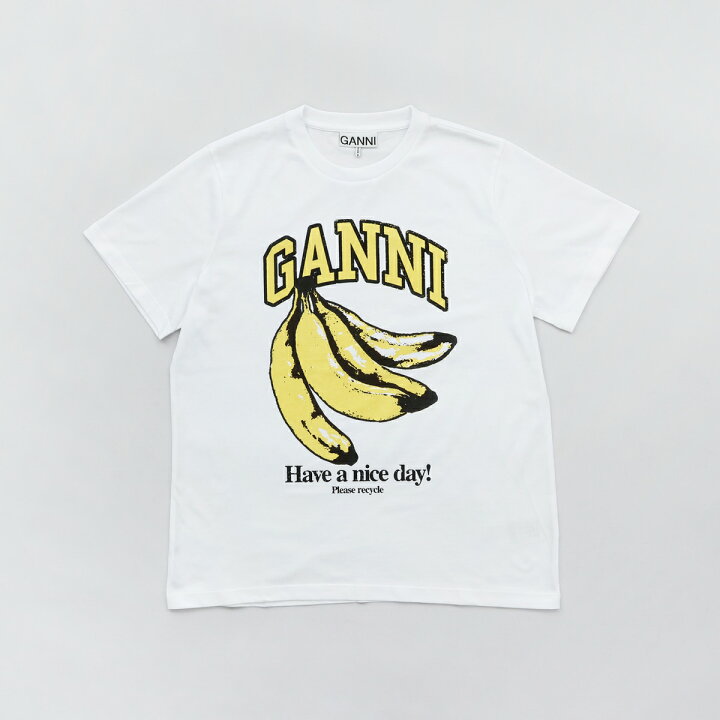 楽天市場】ガニー GANNI Tシャツ レディース ホワイト BRIGHT WHITE  