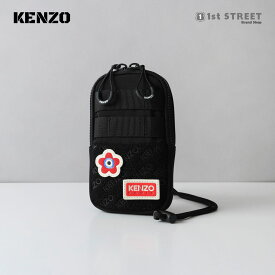 ケンゾー KENZO フォンケース ブラック バッグ ショルダー ポーチ ポシェット 人気 おしゃれ FD65PM208F30 PHONE HOLDER ON STRAP 99 BLACK ユニセックス メンズ レディース