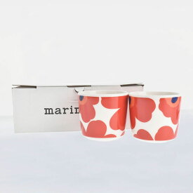 マリメッコ MARIMEKKO マグカップ 2個セット ペアマグ コップ カップ 湯呑 Unikko ウニッコ フィンランド 北欧 OIVA/UNIKKO COFFEE CUP 2DL / 2PCS WITHOUT HAN レッド WHITE RED レディース 067849 001
