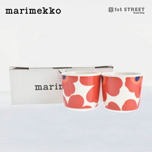 マリメッコ MARIMEKKO マグカップ 2個セット ペアマグ コップ カップ 湯呑 Unikko ウニッコ フィンランド 北欧 OIVA/UNIKKO COFFEE CUP 2DL / 2PCS WITHOUT HAN レッド WHITE RED レディース 67849 001