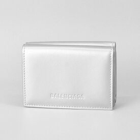 バレンシアガ BALENCIAGA 3つ折財布 コンパクト財布 ミニウォレット エッセンシャル シンプル シルバー SILVER/BLACLK ユニセックス 男女兼用 レディース メンズ 664037 23VGY 8160