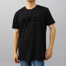 アーペーセー A.P.C. メンズTシャツ クルーネック トップス 半袖 ロゴ シンプル カジュアル メンズ ブラック LZZ BLACK H26943 COBQX