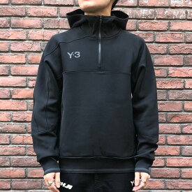 ワイスリー Y-3 フーディー パーカー ハーフジップ ラグラン袖 Y-3ロゴ U LOGO HOODIE ブラック BLACK メンズ HM5037