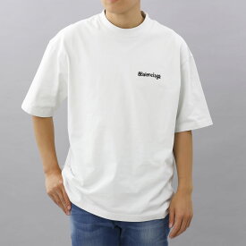 バレンシアガ BALENCIAGA Tシャツ ティーシャツ アパレル シンプル ロゴ おしゃれ 612966 MEDIUM FIT T-SHIRT TOVO9 9081 DIRTY WHITE BLACK メンズ