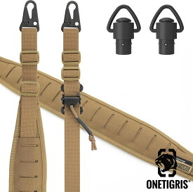 【スーパーセールP5倍UP！】OneTigris エアガン スリング ガンベルト サバゲースリング タクティカルスリング ライフルスリング エアガン スリング 2点式 スリングピストル スリングベルト サバゲー 伸縮 サバイバルゲーム ストラップ サバゲー 装備