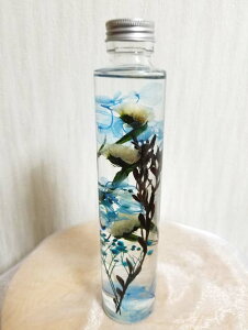 【送料無料】【専用クリアケース入り】結婚祝い 新築祝い 就職祝い お誕生日 開店祝い 母の日 敬老の日 おしゃれ 当店オリジナル商品 ハーバリウム(完成品)ブルー系 青流