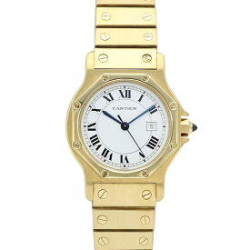 Cartier（カルティエ） サントスオクタゴンLM　750 AT 白文字盤 121.6g ユニセックス　腕時計【中古】【程度Bランク】