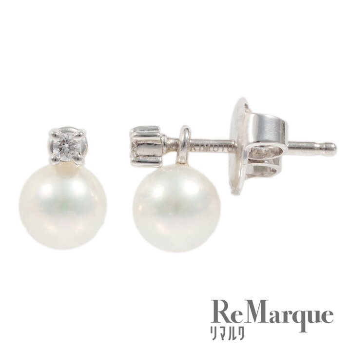 楽天市場】MIKIMOTO（ミキモト）ダイヤパールピアス K18WG 