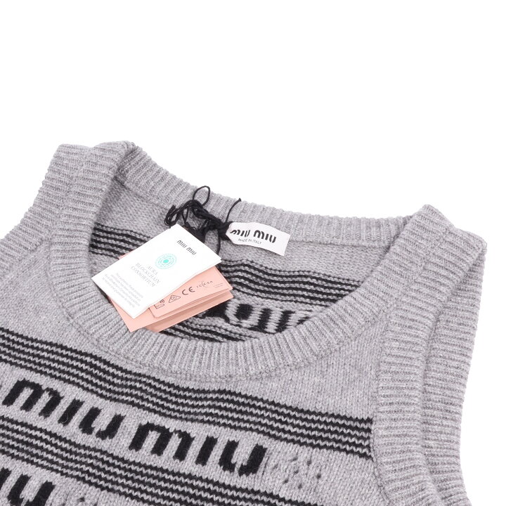 楽天市場】miumiu（ミュウミュウ）ロゴ カシミヤ ニット ワンピース  