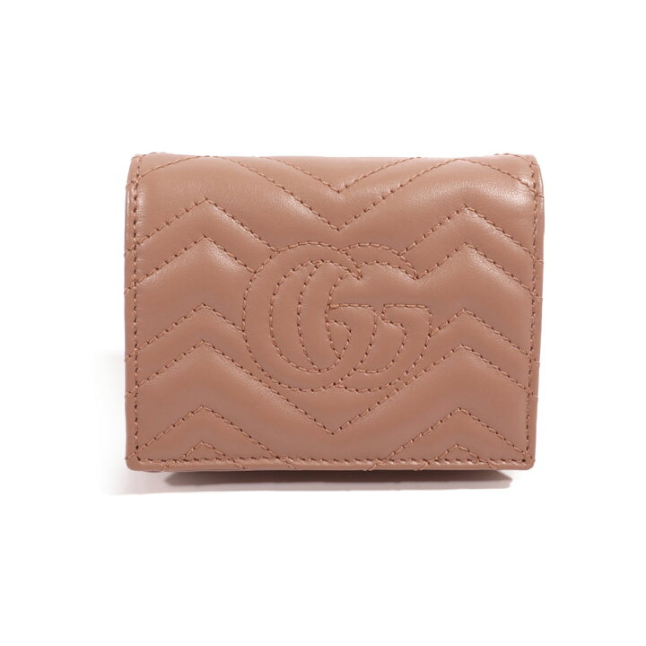 楽天市場】GUCCI（グッチ）GGマーモント 二つ折り財布 ベージュ レザー 