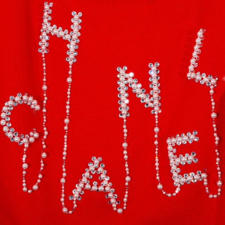 楽天市場】CHANEL（シャネル）ロゴパールラインストーン セーター  