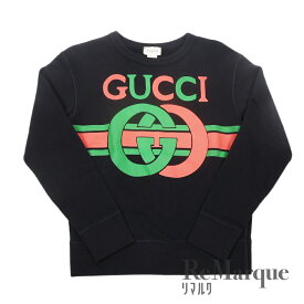 GUCCI（グッチ） グッチカラー アイコン スウェット コットン100% ブラック キッズ レディース トップス スウェット 【中古】【程度Aランク】