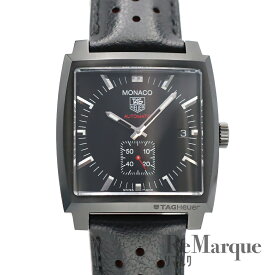 タグ・ホイヤー（TAG Heuer） モナコ キャリバー6 WW2119.FC6338 Monaco 黒文字盤 ステンレススチール/SS チタニウムカーバインコーティング 自動巻き/AT デイト表示 スモールセコンド シースルーバック スクエアケース メンズ時計 【中古】【程度Bランク】