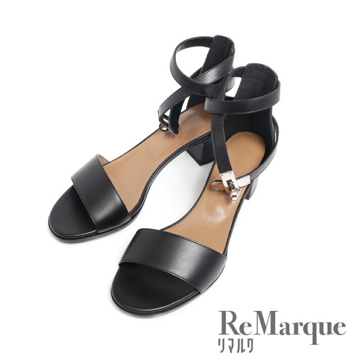 楽天市場】HERMES（エルメス） マネージュ ケリー 黒 レザー サンダル  