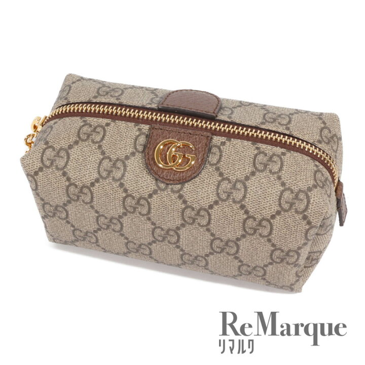 楽天市場】GUCCI（グッチ） コスメポーチ GGスプリーム ブラウン PVC  