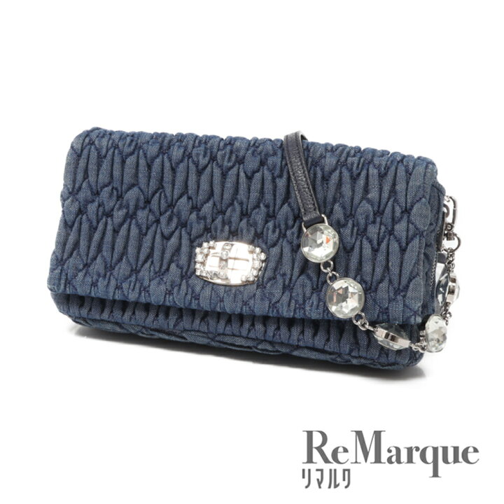 楽天市場】miumiu（ミュウミュウ）マテラッセ デニム クリスタル  