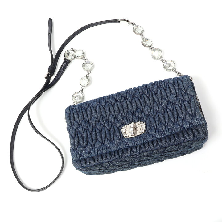 楽天市場】miumiu（ミュウミュウ）マテラッセ デニム クリスタル  