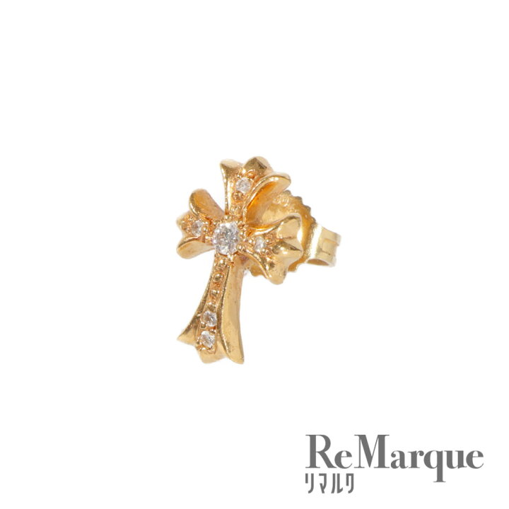 クロムハーツ 22K クロスファット スタッド 嗅げ パヴェダイヤ  