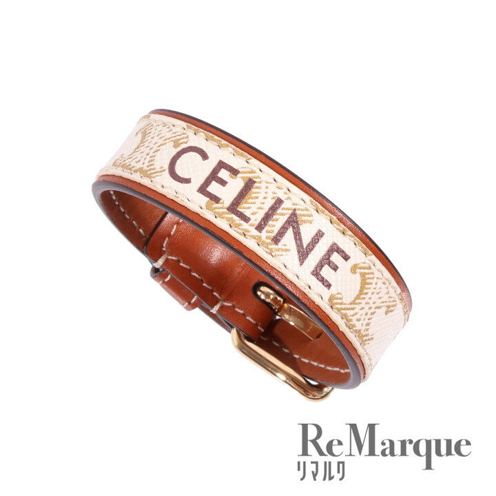 楽天市場】CELINE(セリーヌ) トリオンフ ロゴ バングル レザー 