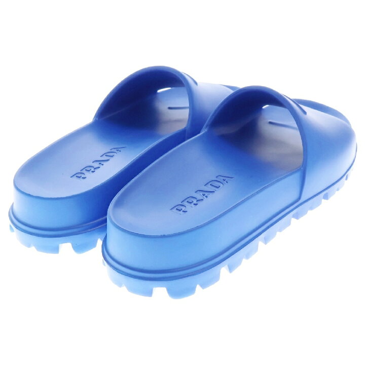 楽天市場】PRADA(プラダ) スライドサンダル ブルー ラバー 38 1XX626 
