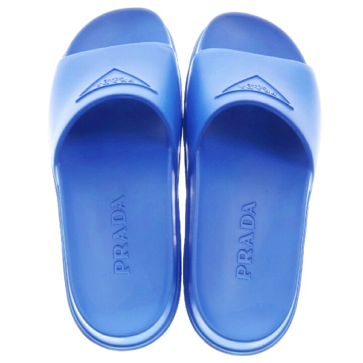 楽天市場】PRADA(プラダ) スライドサンダル ブルー ラバー 38 1XX626 