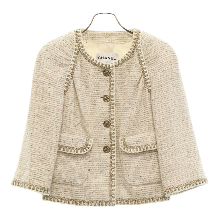 楽天市場】CHANEL(シャネル) ココマークボタン ツイードノーカラー  