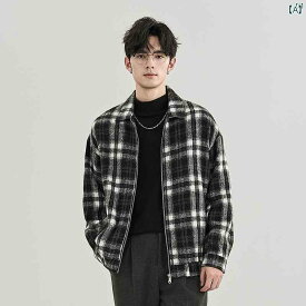 メンズ ファッション 韓国ファッション オシャレ 韓国 Matt 美しい レトロ チェック柄 ジャケット メンズ 秋冬 カジュアル