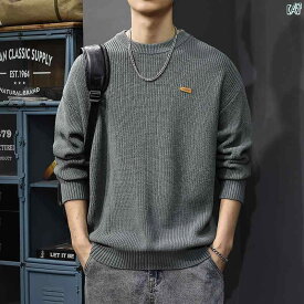 メンズ　ファッション　オシャレ　男性　大歳ストリート 秋冬 厚手 ニット クルー ネック セーター メンズカジュアル ボトム シャツ アメリカン レトロ プルオーバー ジャケット