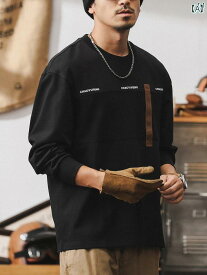 メンズ　カジュアル　男性　オシャレ アメリカ ヘビーウェイト 長袖 Tシャツ 男性用 コットン 秋 カジュアル トップ