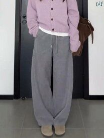 レディース オシャレ　レディース　ファッション　上品 ベルベット 鎌 パンツ レディース 床 モップ 秋冬 耐久性 ウエスト ドレープ ウール シミター カジュアル ワイド レッグ