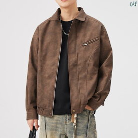 メンズ ファッション オシャレ カジュアル 男性 高級 アメリカ 男性用 スエード ジャケット ビジネス トラベル アウトドア モーター サイクル 秋冬 レトロ ヤダン ガク