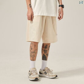 メンズ　ファッション　オシャレ　カジュアル　男性 夏 薄手 シンプル スポーツ ショーツ スモール レーベル 五分丈 パンツ ストレート レッグ ミディアム