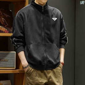 メンズ　ファッション　オシャレ　カジュアル　男性 アメリカ 男性用 スタンドカラー カーディガン 春秋 ジャケット スプライシング スウェットシャツ