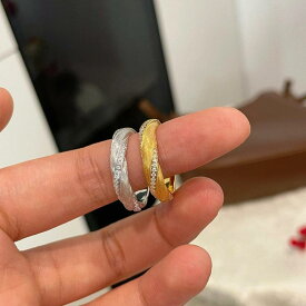 女性用 指輪 マット仕上げ 高級感 ゴールド ジルコニア ジオメトリック デザイン 調整式 ファッション 通勤 スタイル 洋風 おしゃれ 円形 楕円 ポルカドット ライン