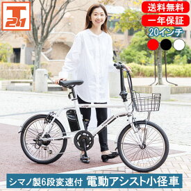 【500円OFFクーポン 先着1000名 27日～29日限定】 電動自転車 自転車 20インチ 小径車 ミニベロ シマノ製 6段変速 |電動アシスト自転車 コンパクト シティサイクル デリバリー配送 カゴ付き 就職 ギフト 送料無料【DASK206】