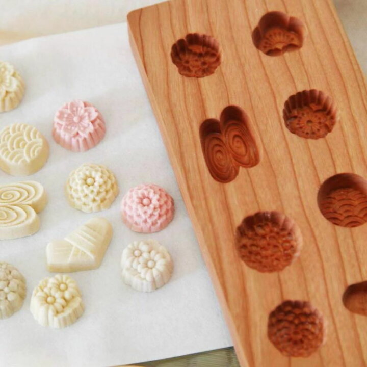 楽天市場】KUNNKENN 干菓子木型 落雁 打菓子木型 八種 さくら あじさい  