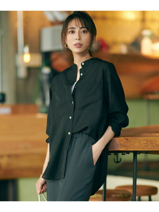 楽天市場】【SALE／20%OFF】【洗える】バンドカラー シアー シャツ 23 