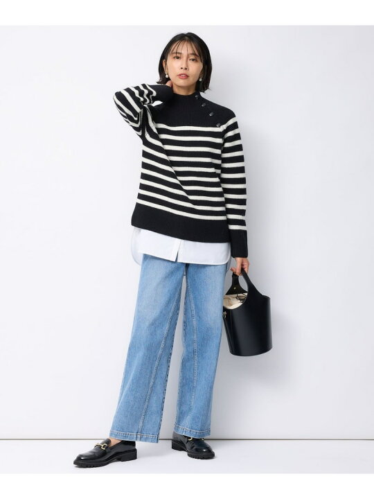 楽天市場】【洗える】ウールカシミヤ パネルボーダー ニット 23区 