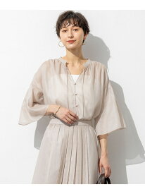 【SALE／20%OFF】【洗える】ソフトシアーフィルム ギャザー ブラウス 23区 S ニジュウサンク トップス シャツ・ブラウス ベージュ オレンジ【RBA_E】【送料無料】[Rakuten Fashion]