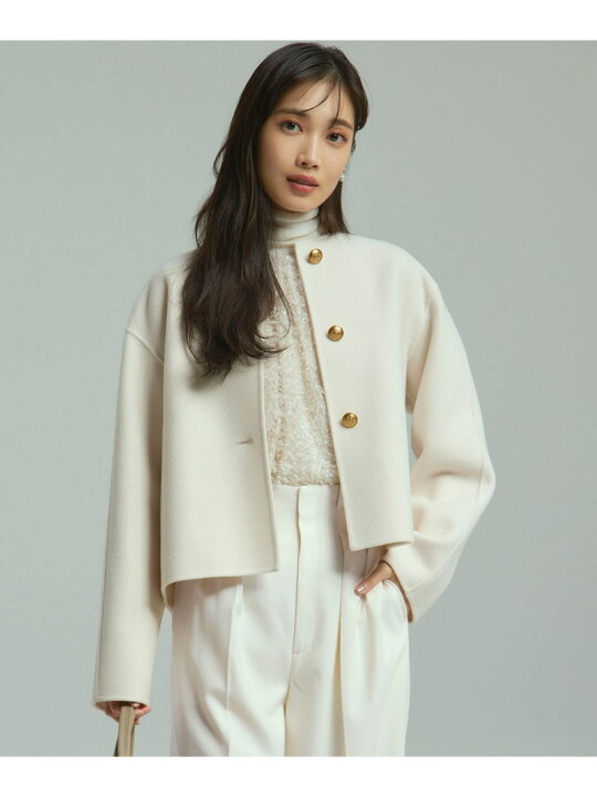 楽天市場】【SALE／40%OFF】ウールリバー ノーカラーコート 23区 S 